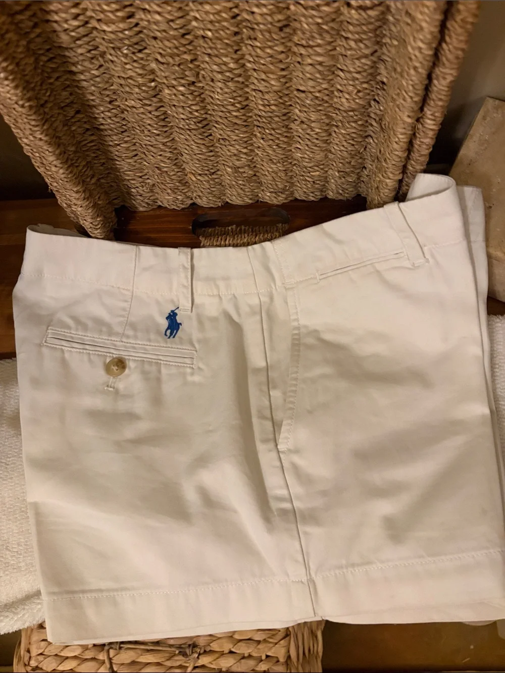 Polo by Ralph Lauren White Chino Shorts with Blue Pony